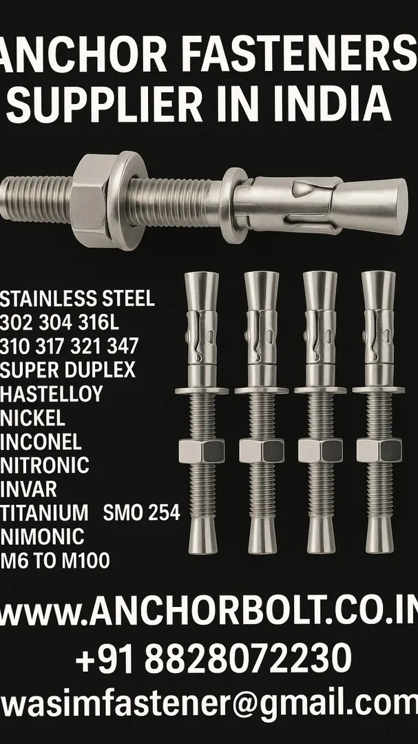 Wedge Anchor
SS Wedge Anchor
SS 304 Wedge Anchor
SS 316 Wedge Anchor
SS 202 Wedge Anchor
Bolt