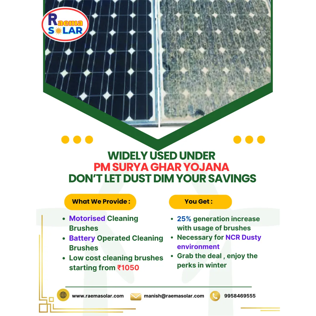Affordable Solar Cleaning Brushes from ₹1050*,Perfect for Dusty Indian Conditions