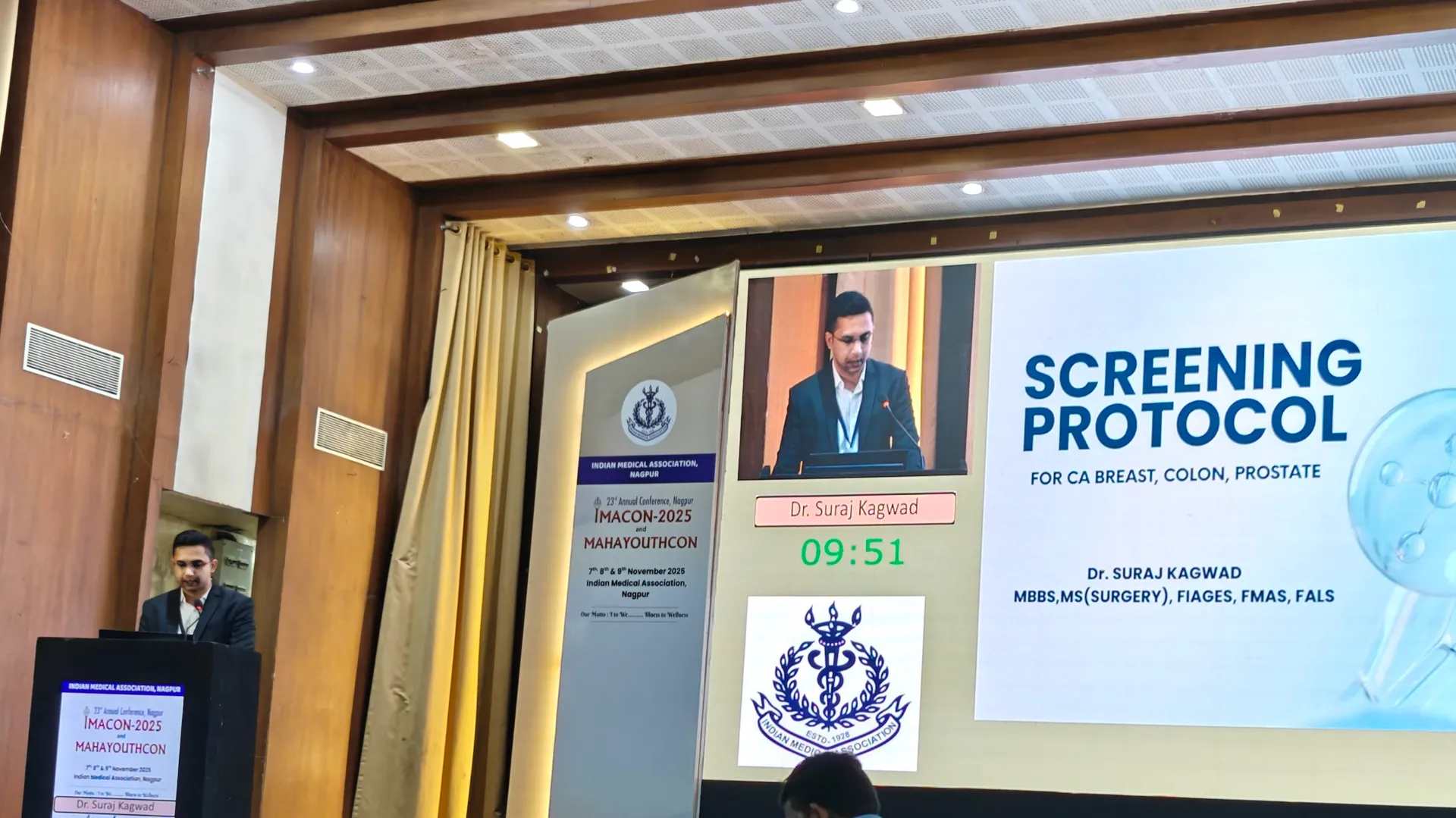 delivering a lecture on Cancer Screening