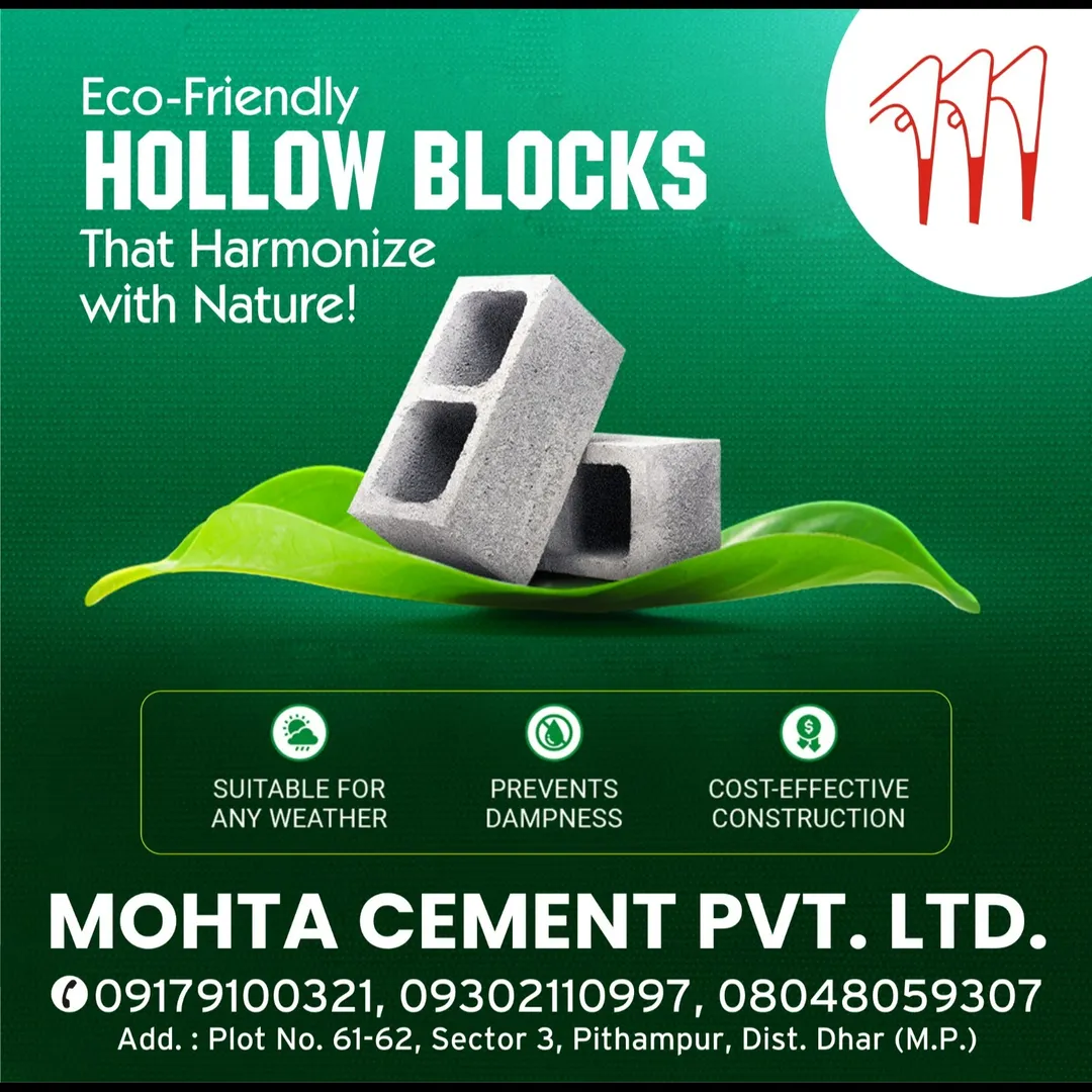 Hollow Blocks Supplier in Indore
Mohta Cement Pvt. Ltd. is a leading Hollow Blocks Supplier in Indo...