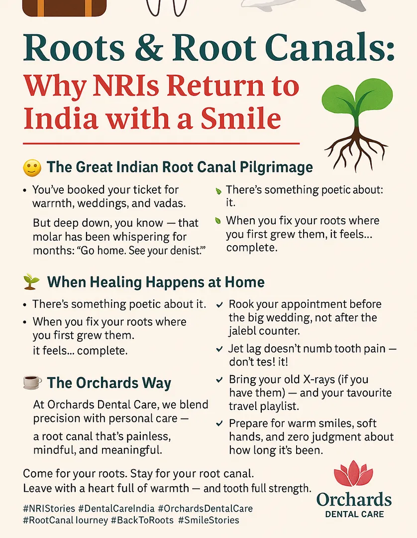 ✈️ Coming home for your roots?
Don’t forget your root canal! 😉