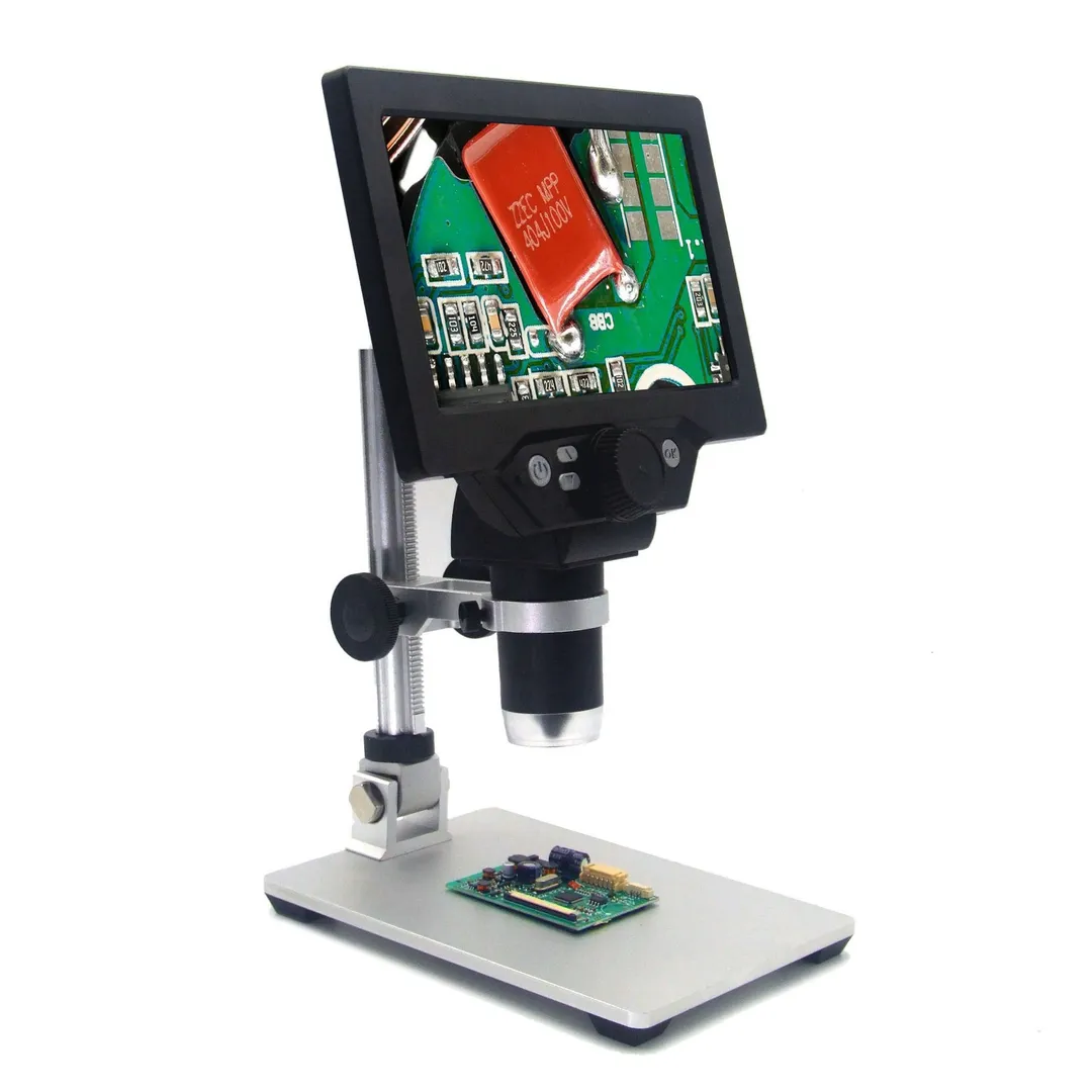 DIGITAL MICROSCOPE 1200 X WITH EXTRA LED LIGHTS AND LITHIUM BATTERIES