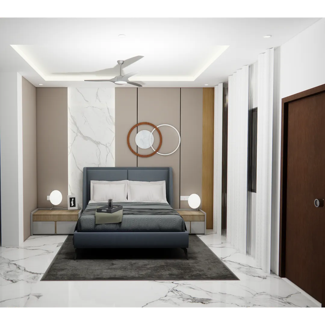 "EXPERIENCE A THOUGHTFULLY DESIGNED BEDROOM THAT COMBINES MODERN AESTETICS WITH FUNCTIONAL COMFORT.
...