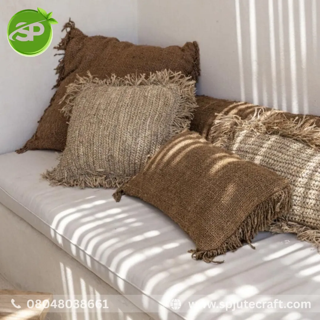 Bring the warmth of nature into your space with our handcrafted jute pillows made to add texture, co...