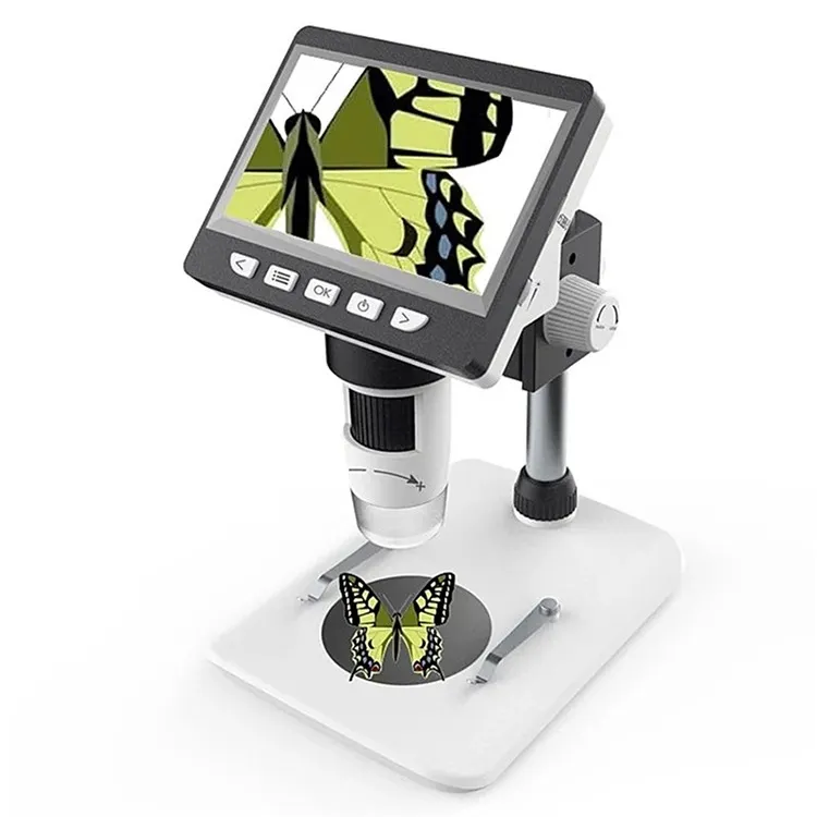 1000X LCD Digital 4.3 inch 1080P HD Display Desktop LCD electronic Microscope with 8LEDS