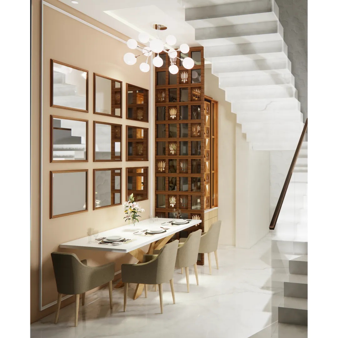 "This dining space is design to inspire conversation, connection and comfort. with a harmonious blen...