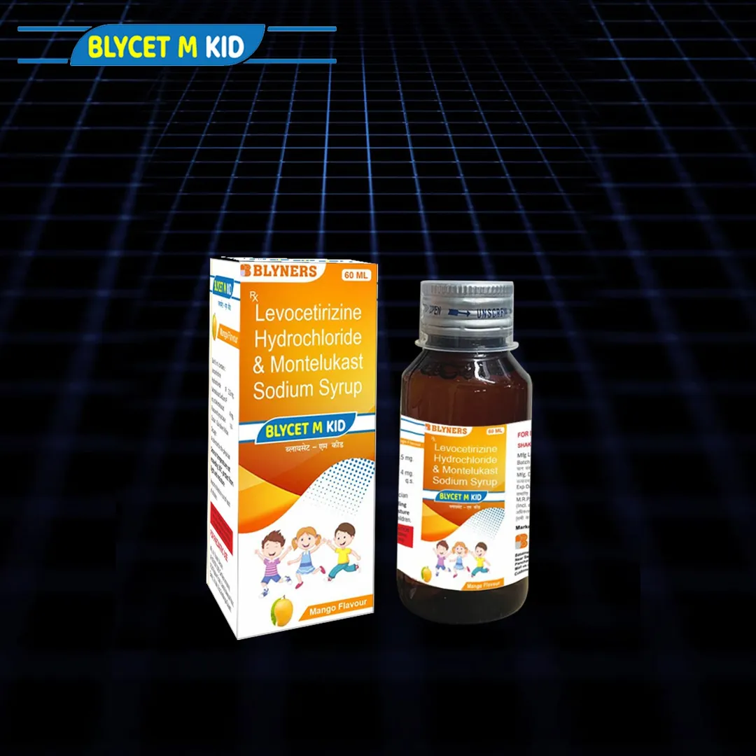 BLYCET M KID Syrup is a combination of Levocetirizine Hcl 2.5 mg Montelukast Sodium 4 mg