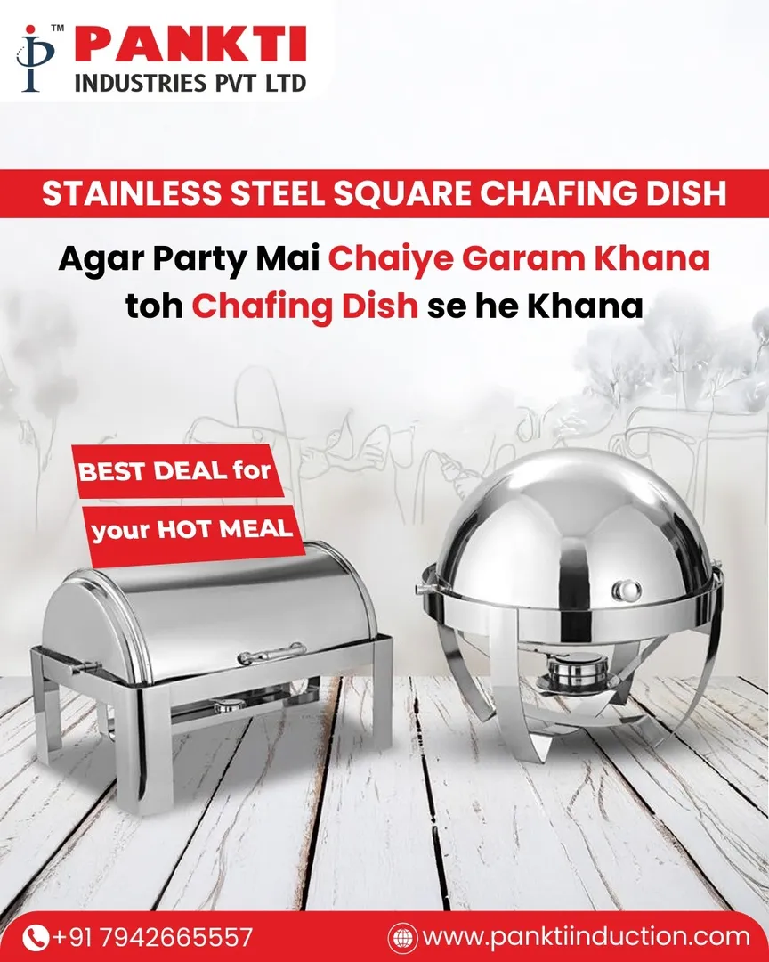 Stainless Steel Square Chafing Dish Manufacturer in India.