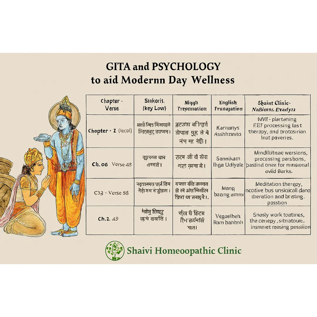 🌿 Shaivi Homeopathic Clinic – Gita-Inspired Wellness Framework 🌿
📖 Verse 2.47
कर्मण्येवाधिकारस्त...