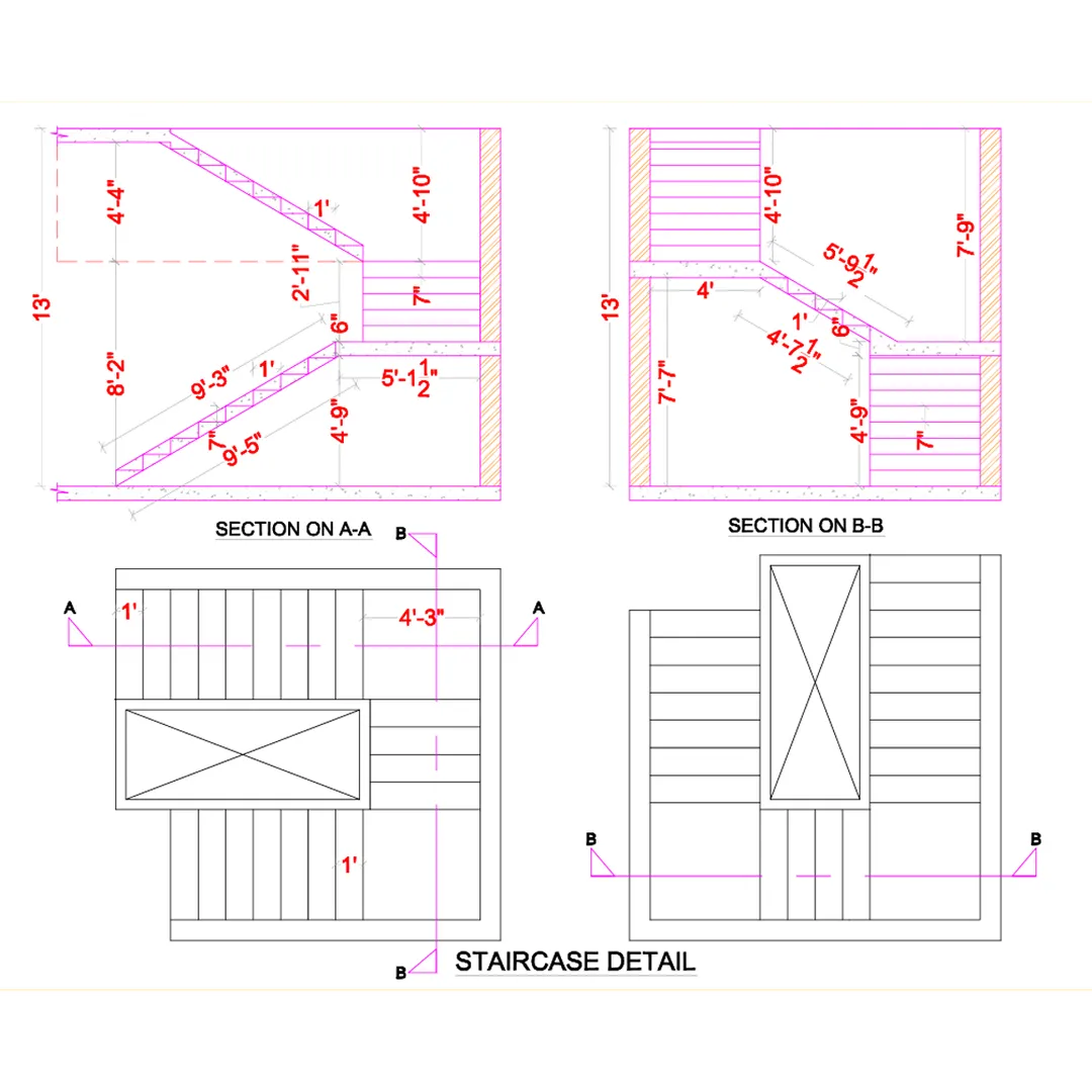 Building plan staircase block details : STAIRCASE BLOCK DETAILS IN A BUILDING PLANA staircase block ...