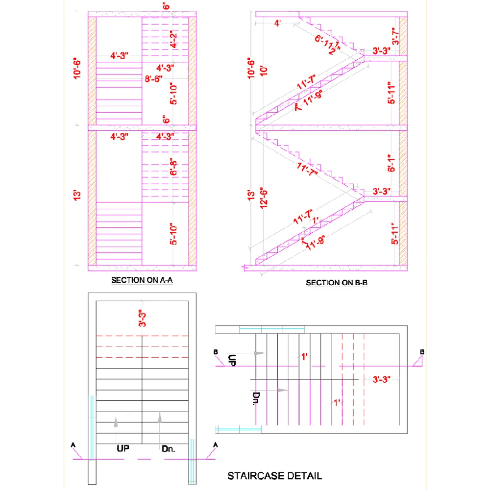 STAIRCASE BLOCK DETAILS IN A BUILDING PLANA staircase block (staircase shaft or stair core) consists...