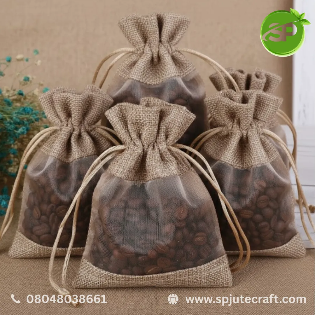 Enhance the value of your freshly roasted coffee beans with our premium eco-friendly jute drawstring...