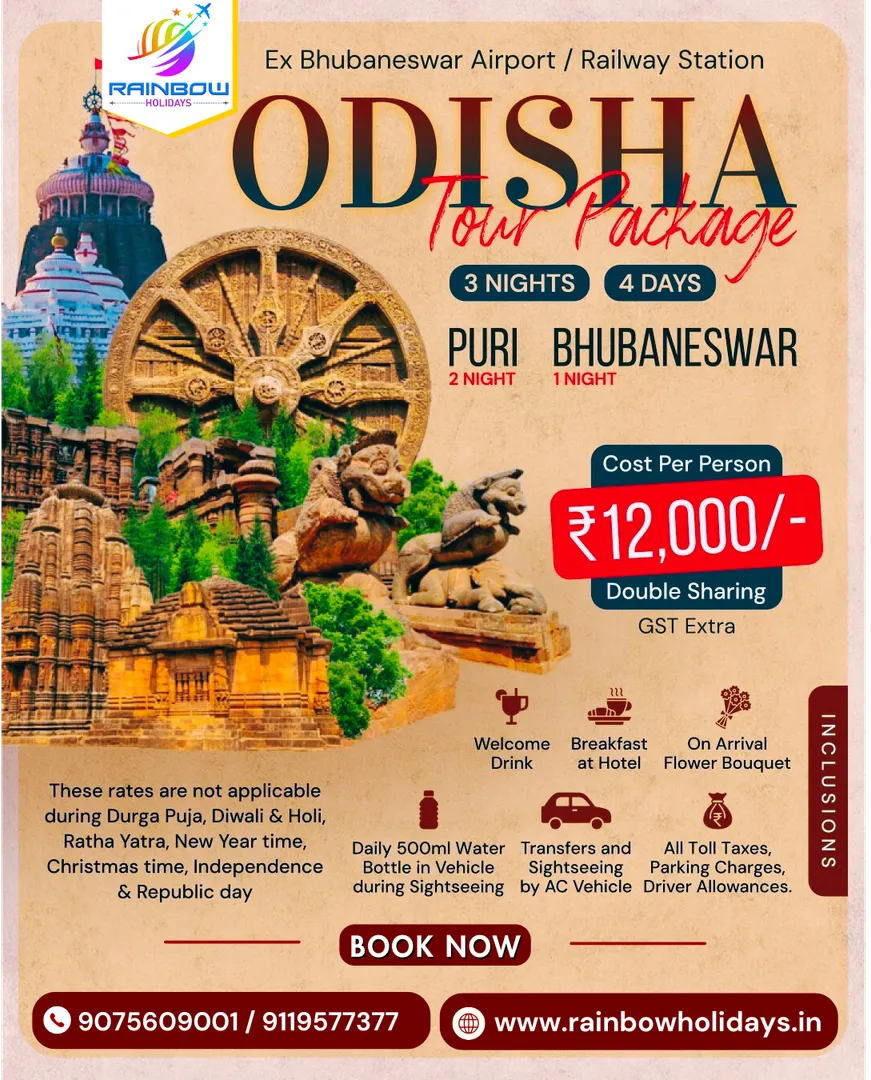 Explore Puri & Bhubaneswar! Book your Odisha tour at just ₹12,000—Limited seats!