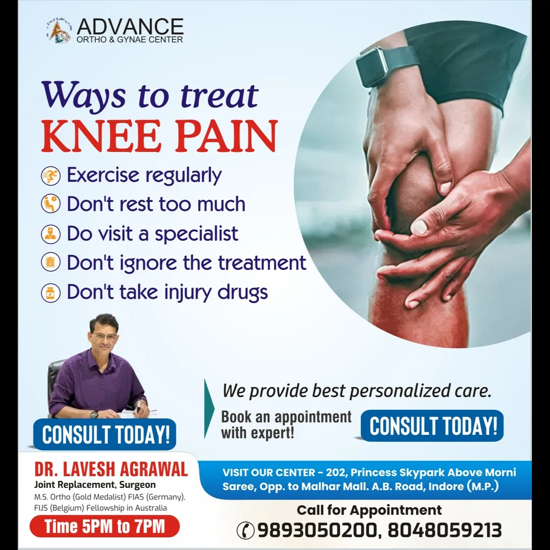 Facing Knee Pain Issue? Know the ways to treat it
. Exercise Regularly
. Don't Rest Too Much
. Do Vi...
