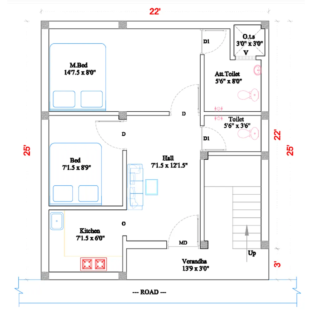 Simple drawing Plan : Here is a very-basic / least-simple housing plan AND its verification (a clear...