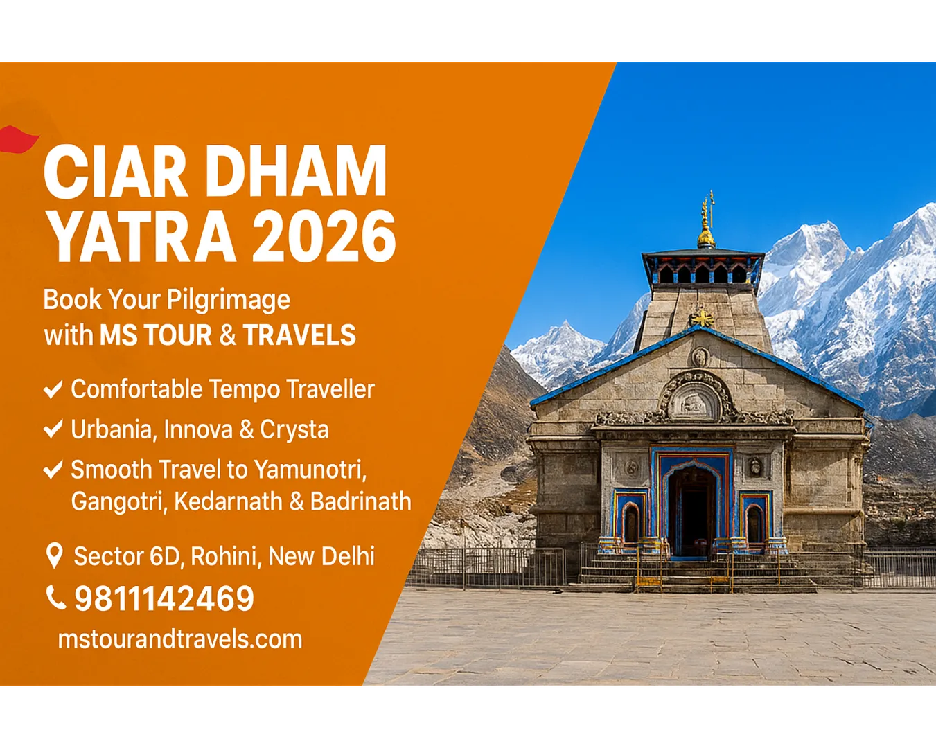 Premium Char Dham Yatra 2026 Packages from Delhi And Haridwar – MS Tour & Travels