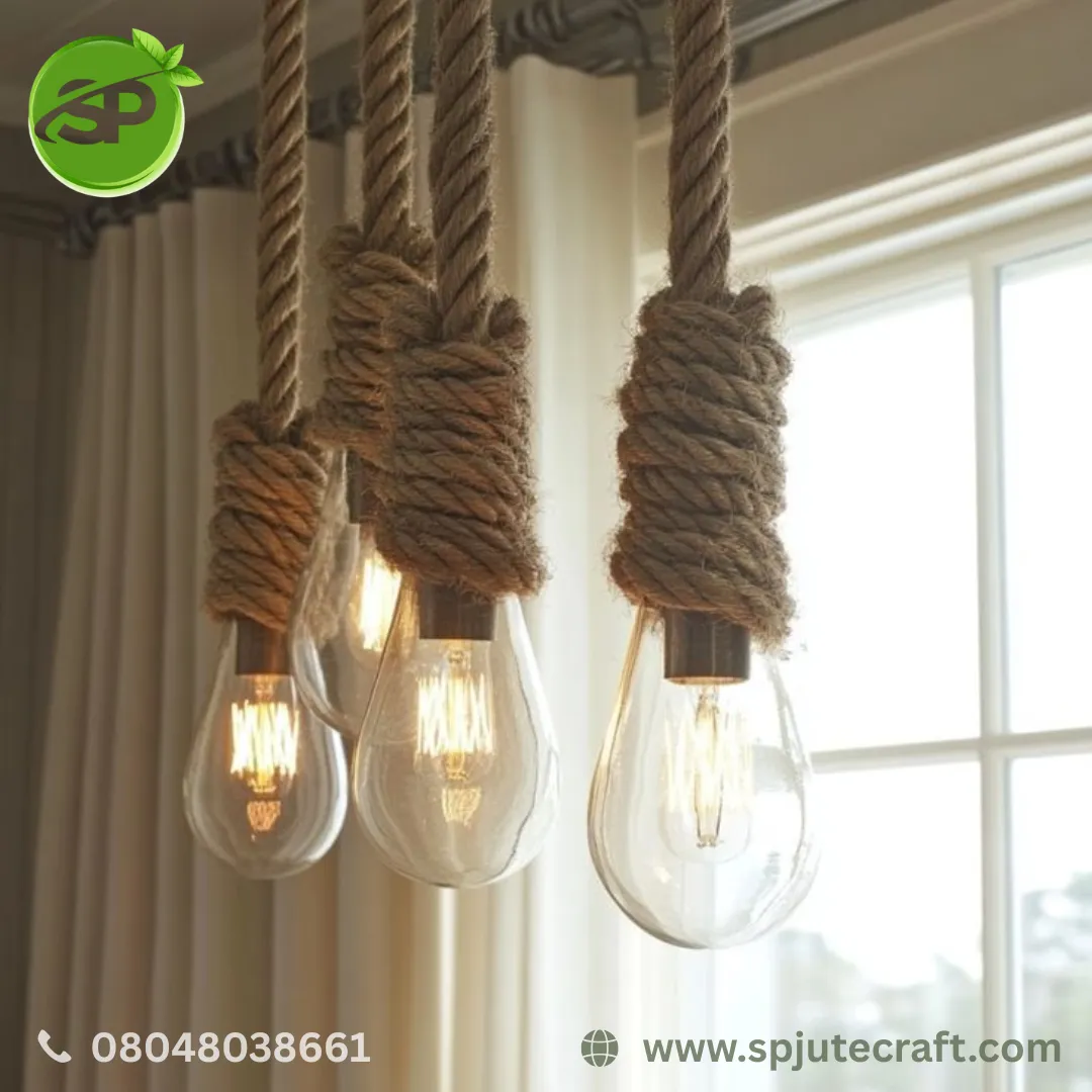 Transform your space with the rustic elegance of rope & hemp lighting. Hand-crafted, eco-friendly an...