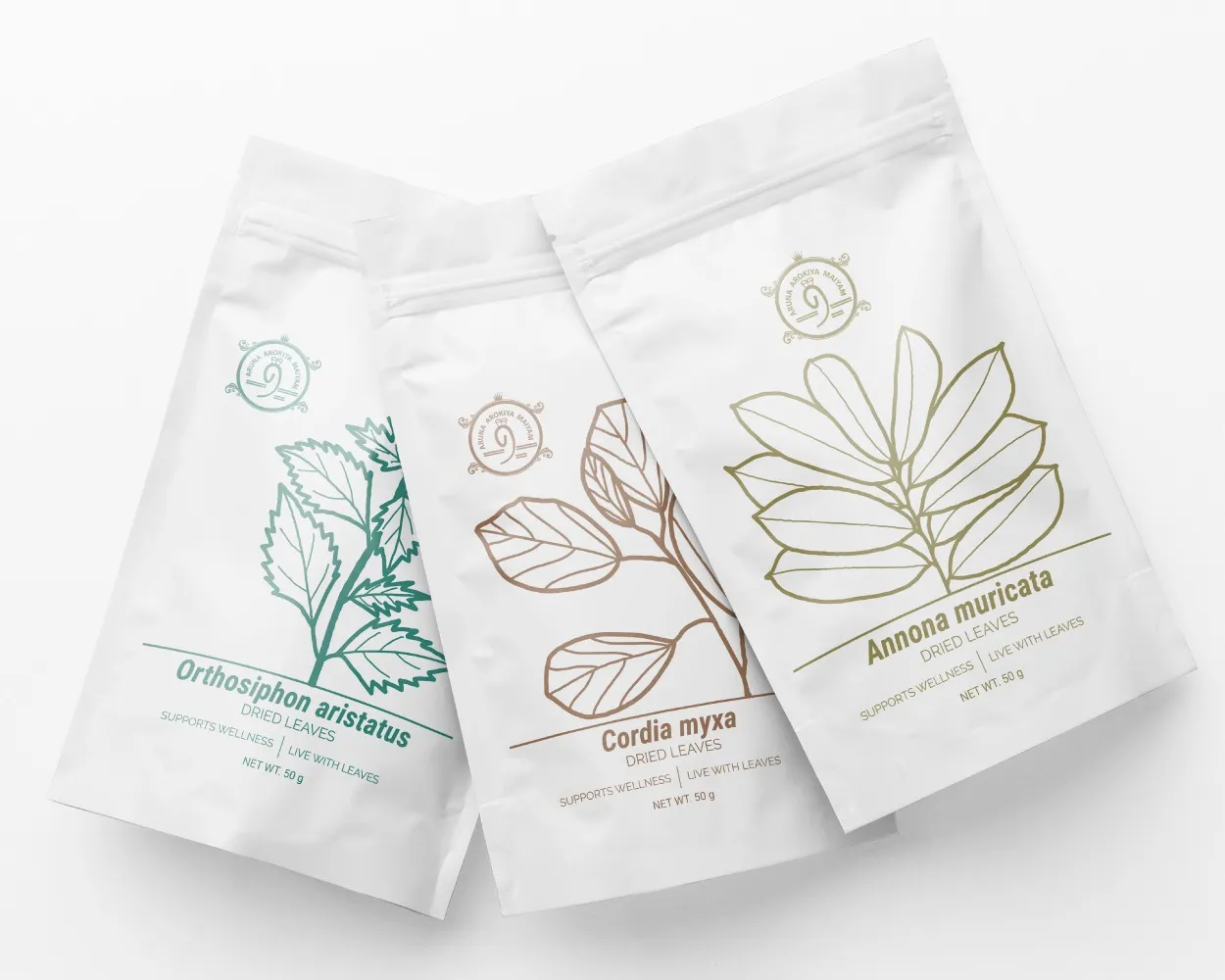 White Matte Stand-Up Pouch With Single-Colour Screen Printing – Custom Herbal Packaging