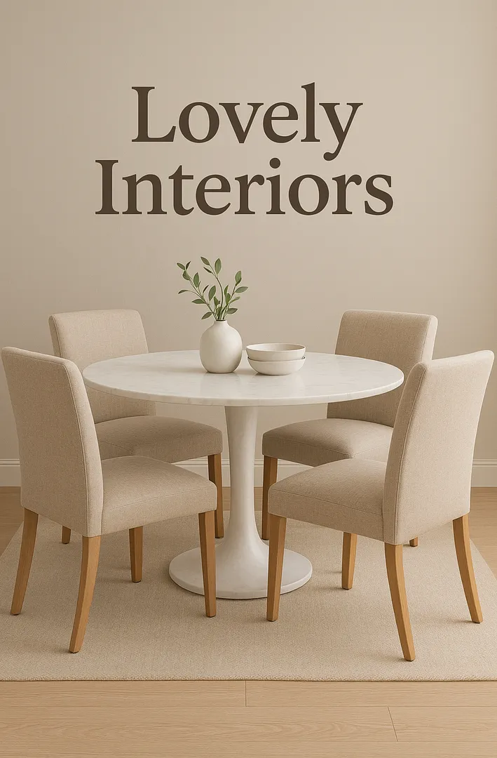 Elegant white marble-top dining table in Ghaziabad