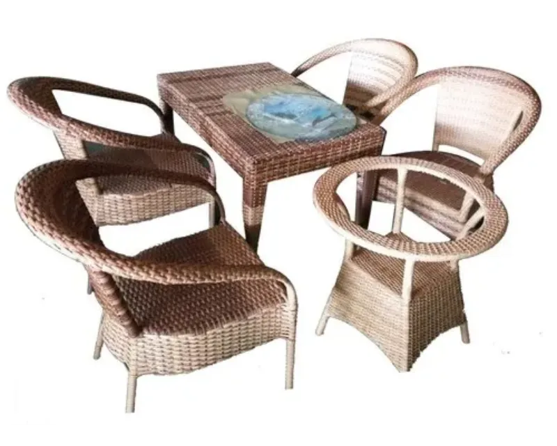 Wicker 4 Seater Outdoor Chair Table Set in Delhi for Stylish Outdoor Comfort