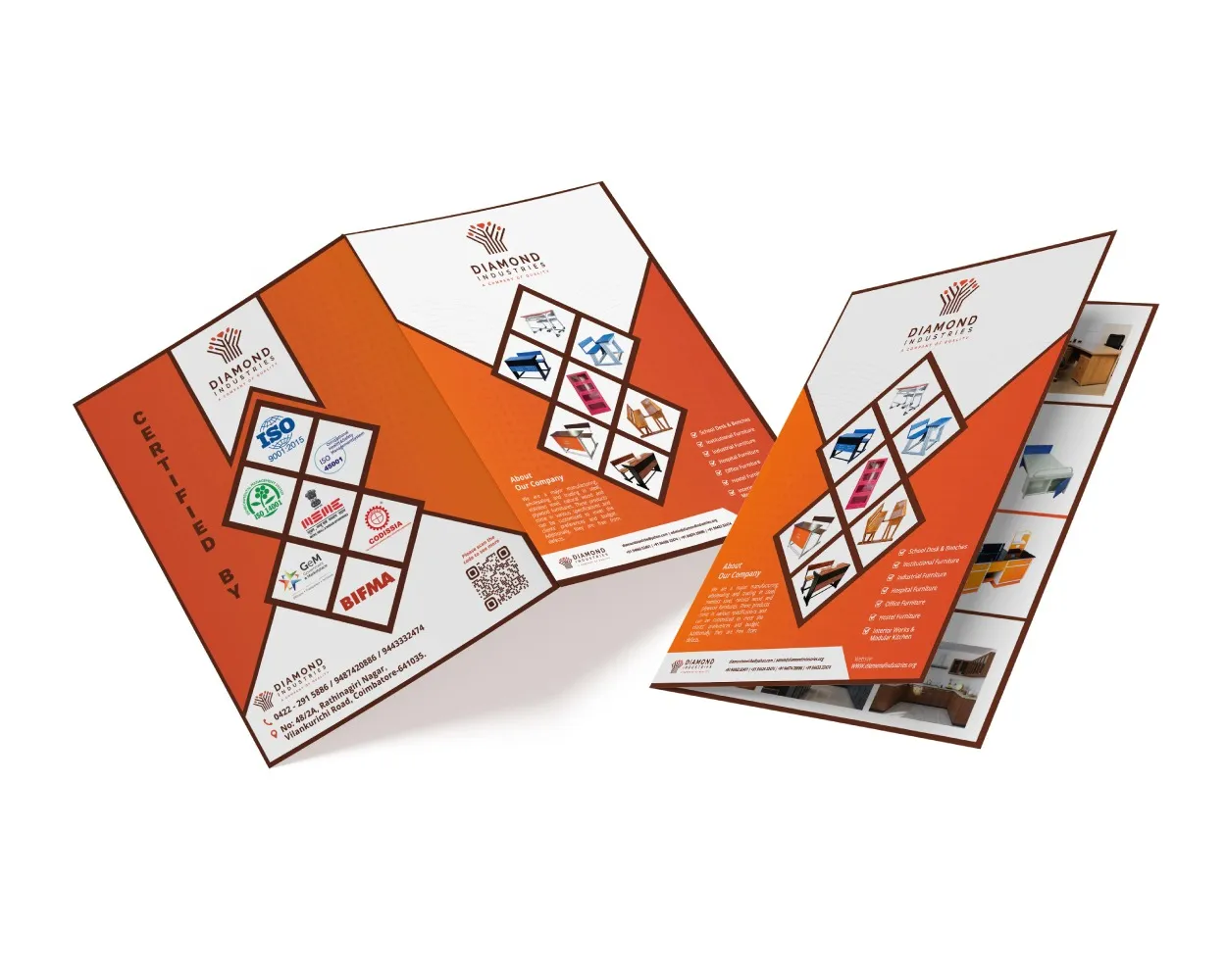 Premium Furniture Catalogue Bifold Brochure Design – Modern, Clean & Brand-Focused Layout