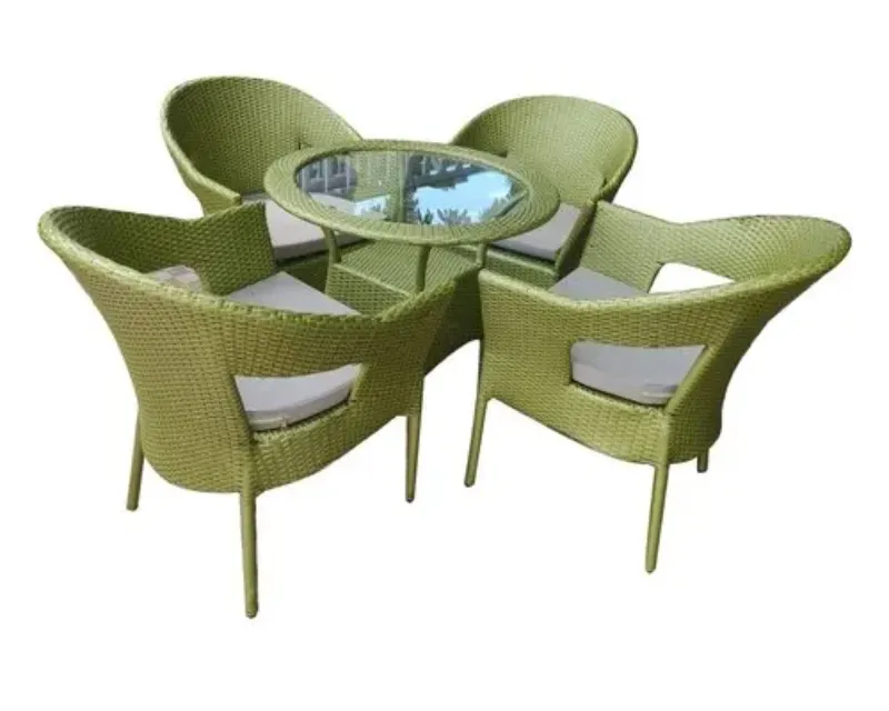 Green 4 Seater Outdoor Chair Table Set in Delhi for Refreshing Balcony Spaces