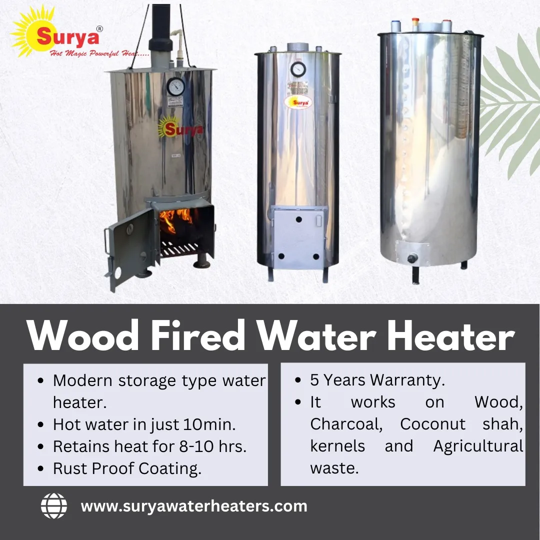 Want a water boiler that brings heat the natural way?
Then the Surya Wood-Fire Water Boiler is the p...