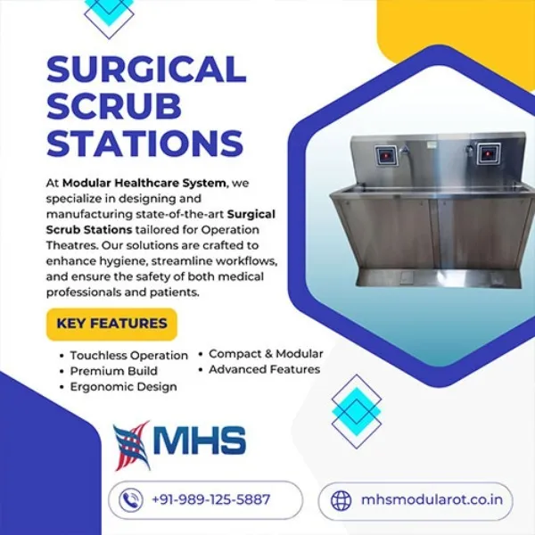 Manual Surgical Scrub Sink in India – Reliable and easy to maintain
