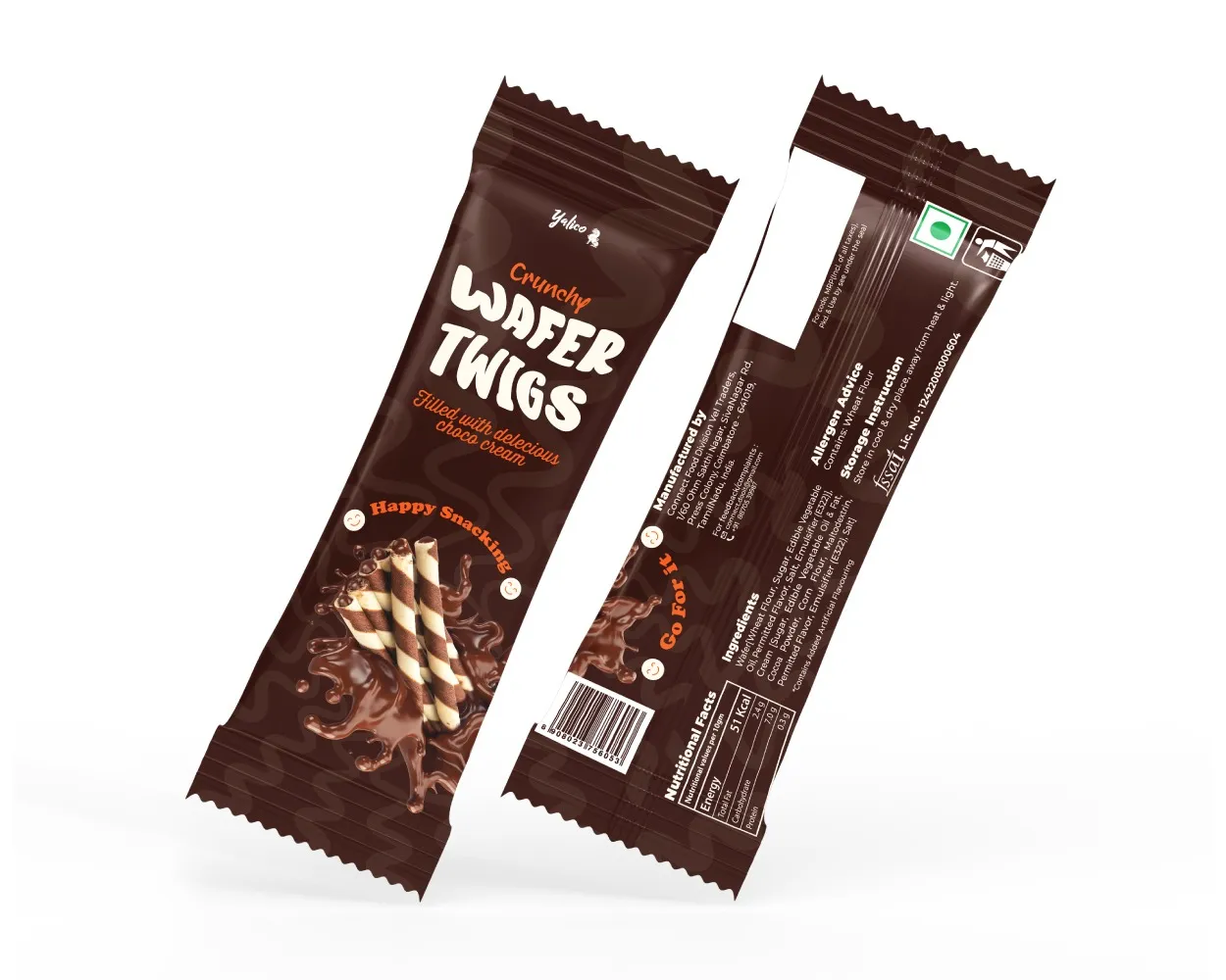 Center Seal Pouch Packaging for Confectionery & Wafers | Printed by Surya Graphics