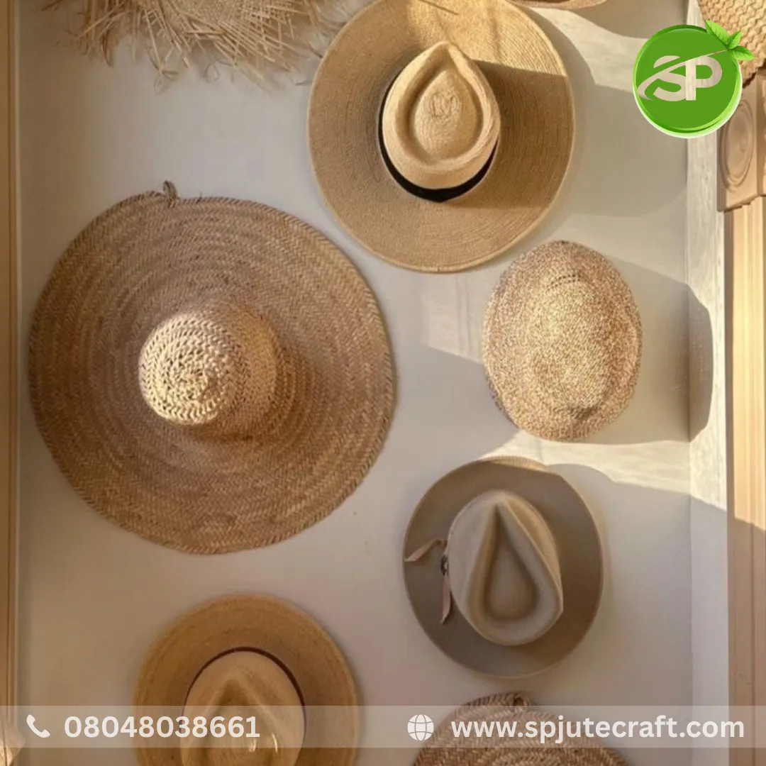 “Sun-kissed vibes with handcrafted elegance ☀️🧵
SP Jute Craft ke natural jute hats—lightweight, sty...