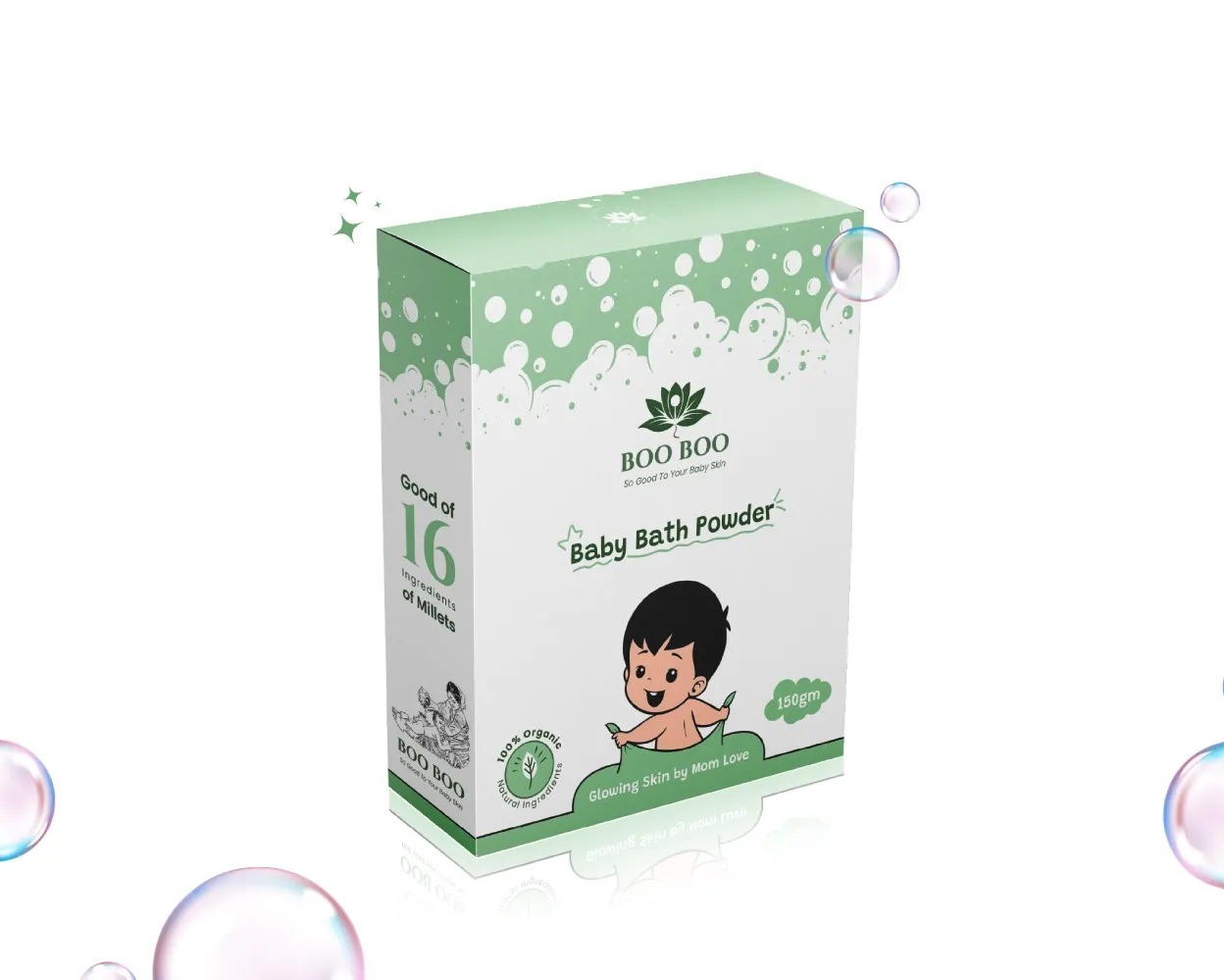 Baby Bath Powder Mono Carton Packaging | Custom Baby Product Box Printing in India