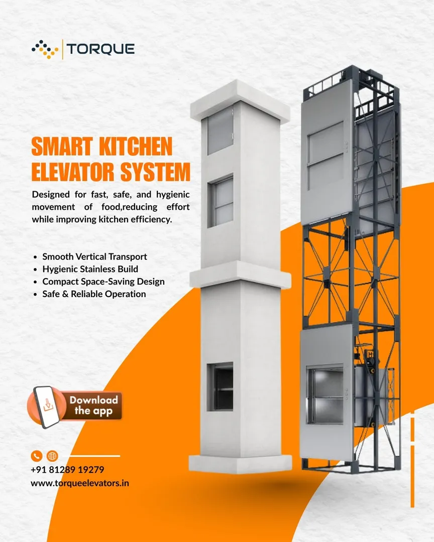 🍽️ Smart lifts for smarter kitchens.
Torque Elevators’ Kitchen Elevator enables fast, safe, and hyg...