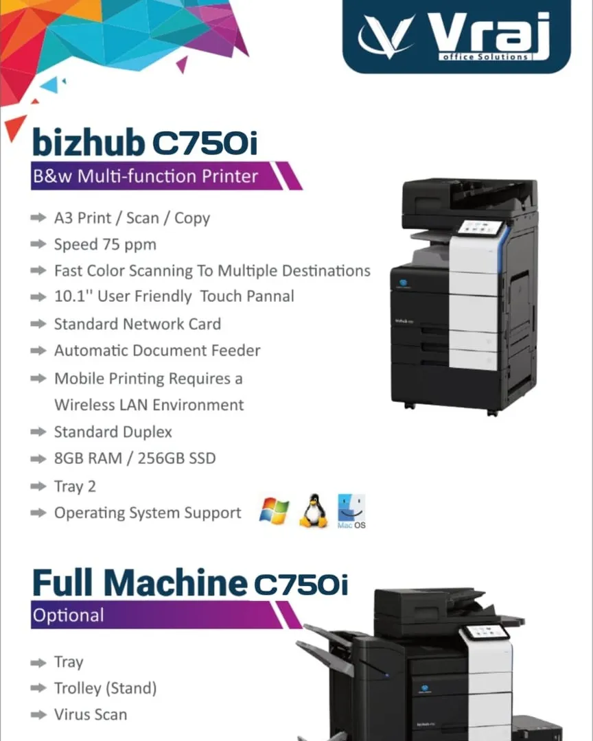 Konica Minolta printer supplier in Rajkot | Vraj Office Solutions in Rajkot