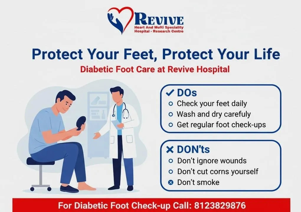Diabetic Foot Care & Wound Management in Mysore | Revive Heart & Multi Speciality Hospital