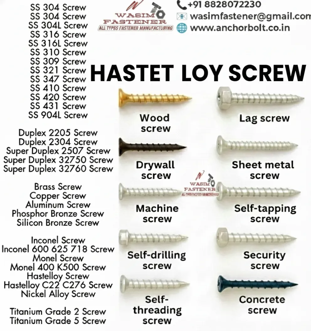 Hastelloy Screw