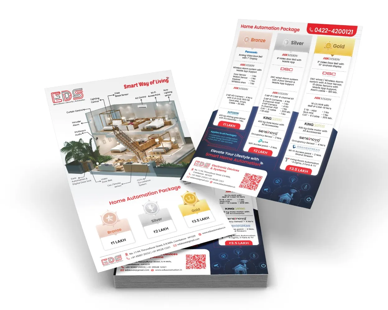 Front & Back Flyer Printing for Home Automation & Security Services