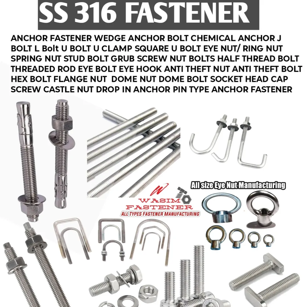 SS 316L Anchor Fastener Manufacturer & Supplier in India | SS 316L Anchor Bolt Exporter Worldwide