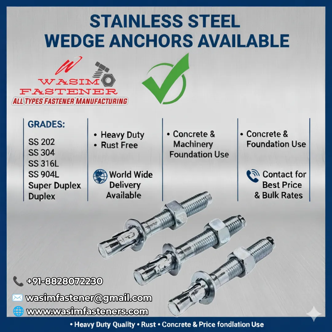 SS 310 Anchor Fastener Manufacturer & Supplier in India | SS 310 Anchor Bolt Exporter Worldwide