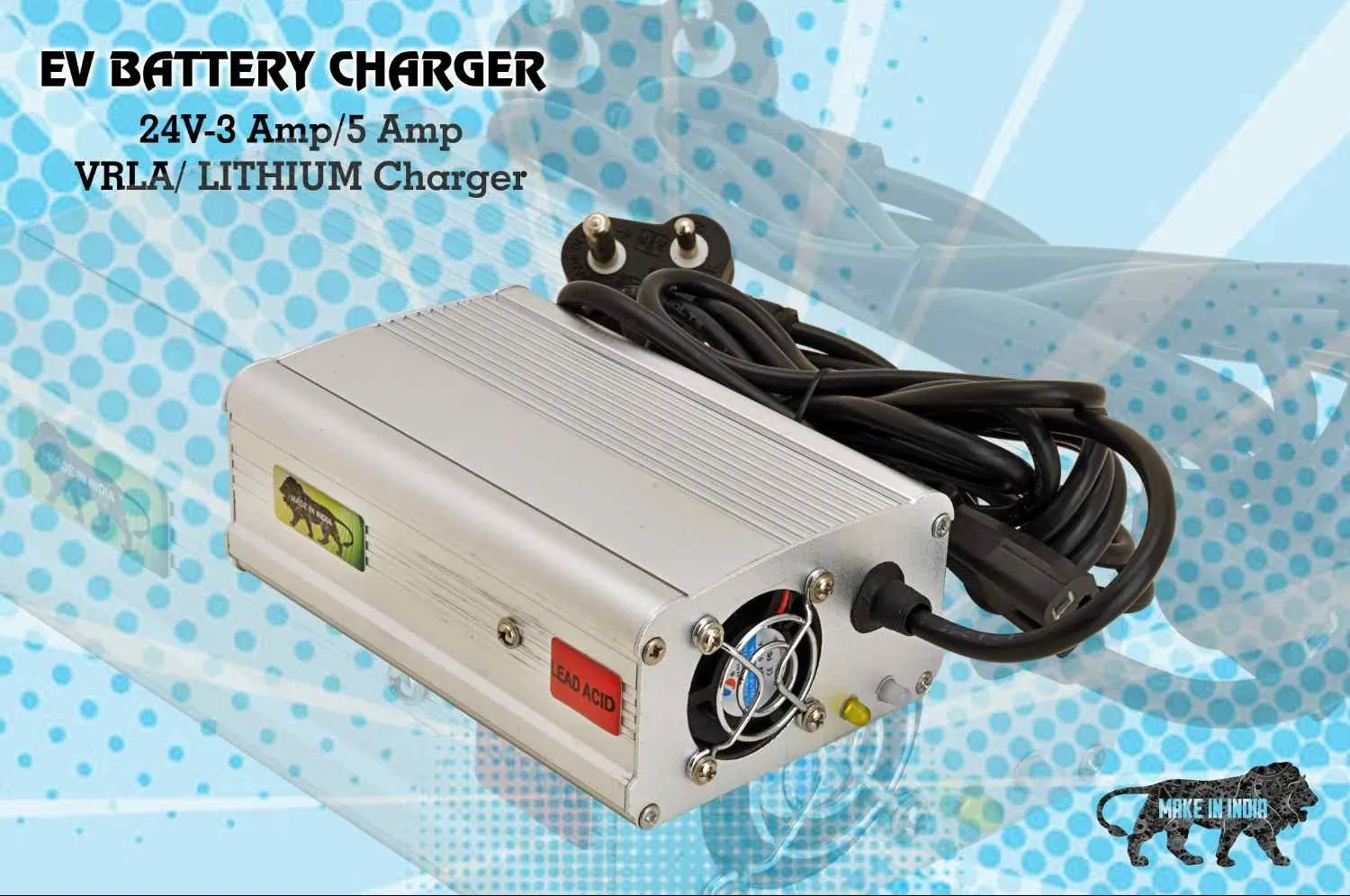 EV Battery Charger 24v-3 Amp/5 Amp VRLA/ Lithium Charger