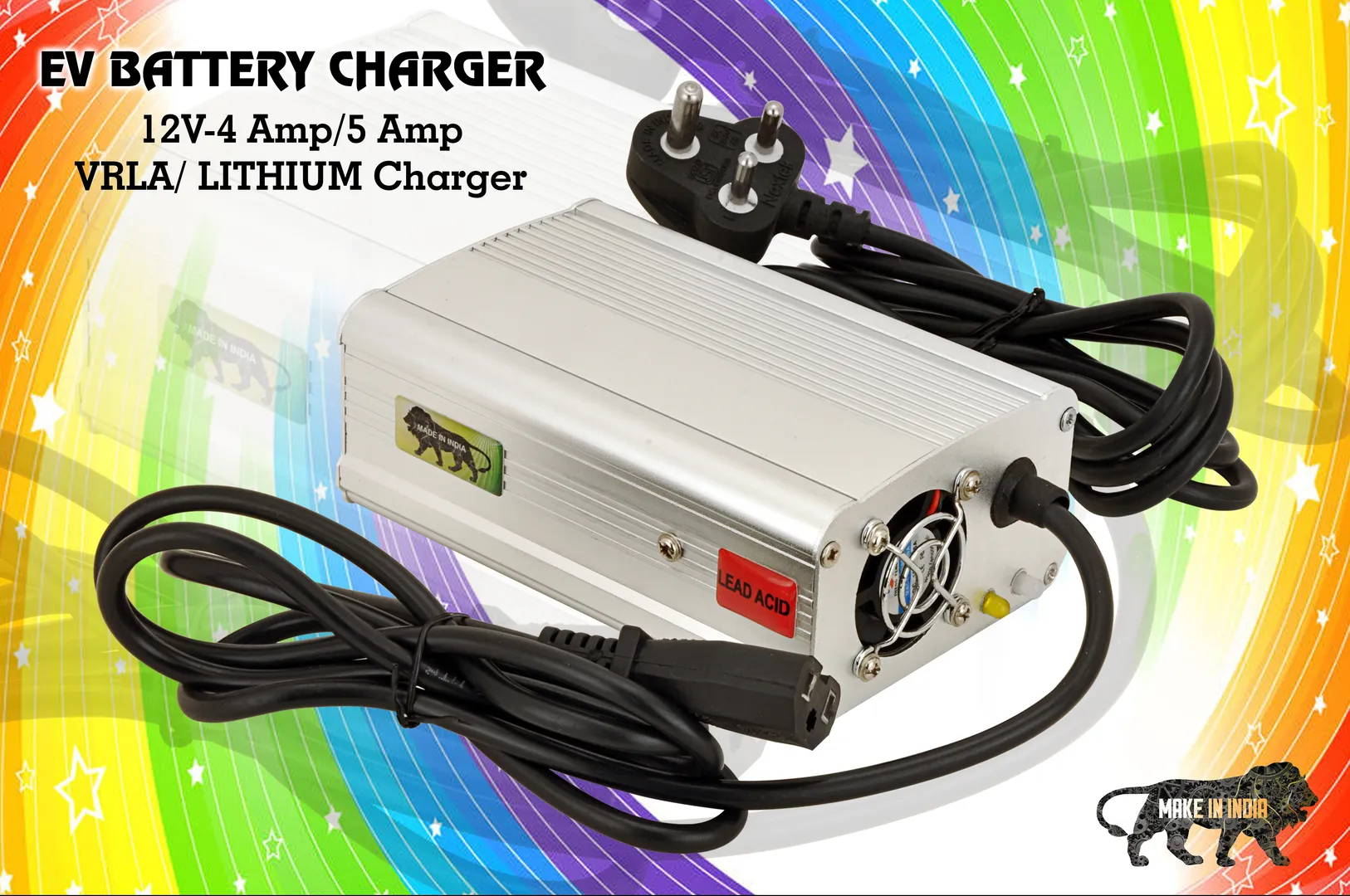 EV Battery Charger 12V-4 Amp/5 Amp VRLA / Lithium Charger