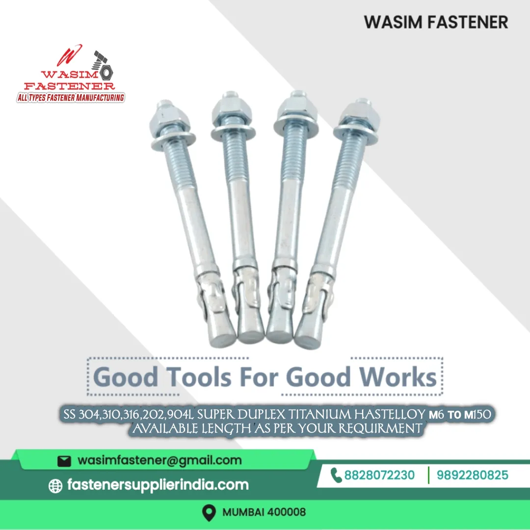 SS 202 Anchor Fastener Manufacturer & Supplier in India | SS 202 Anchor Bolt Exporter Worldwide
