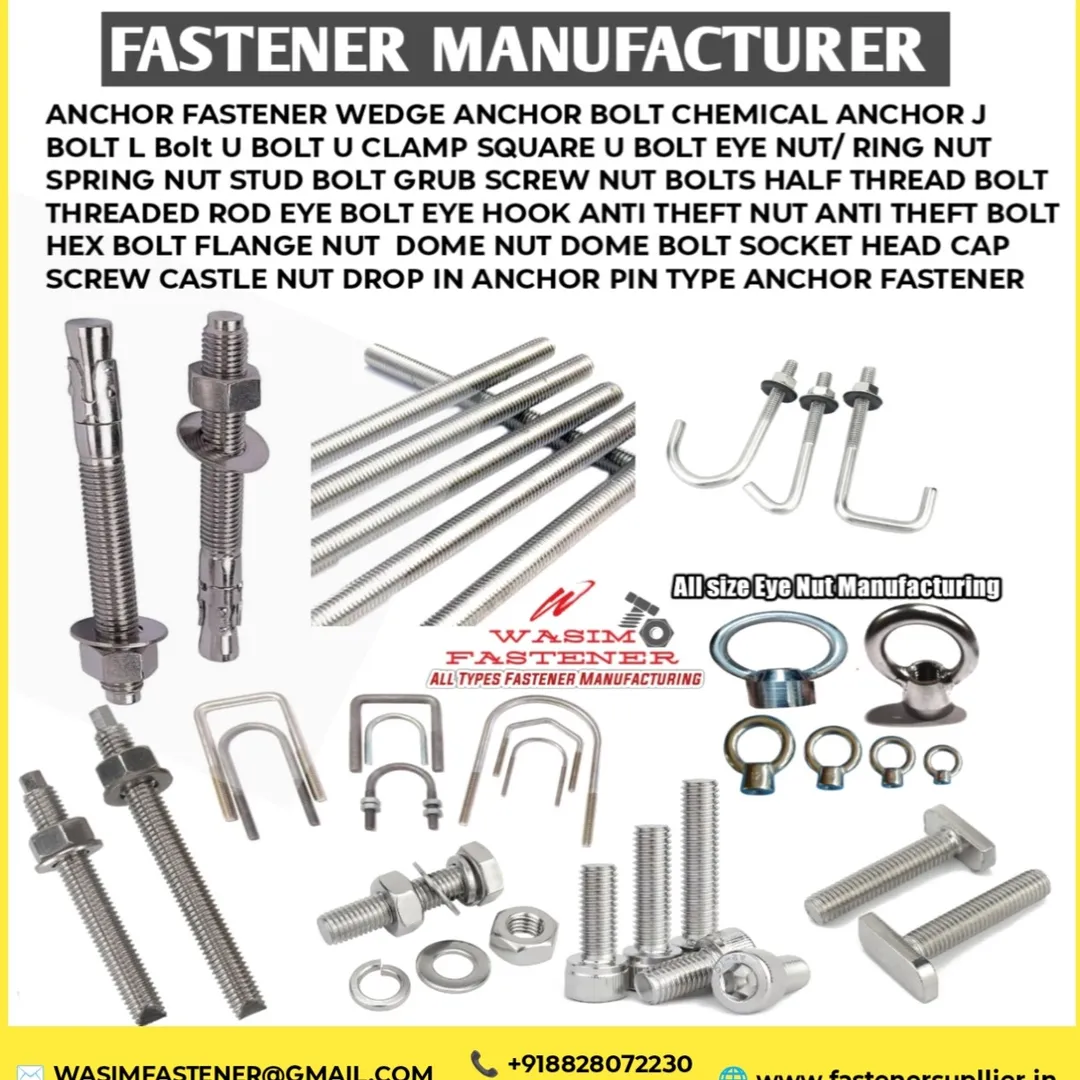 SS 316L Fasteners Manufacturer & Exporter in India | Stainless Steel 316L Bolts, Nuts, Screws Anchor