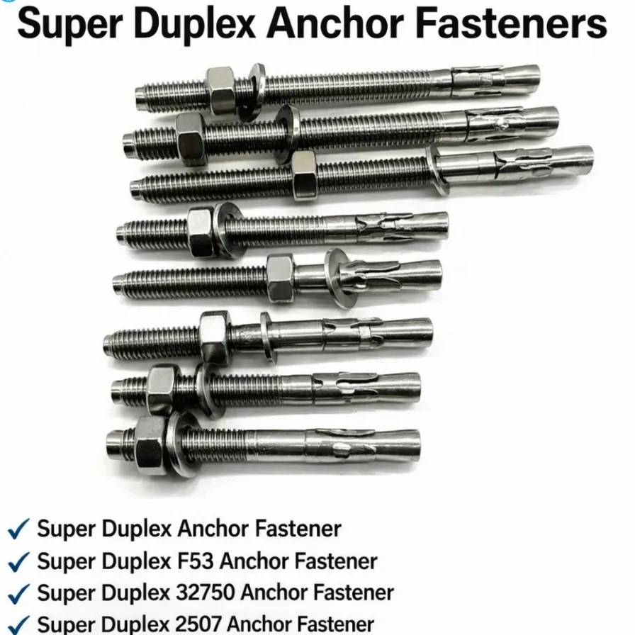 Super Duplex Anchor Fasteners Manufacturer & Exporter in India | Super Duplex 2507 32750 Anchor Bolt