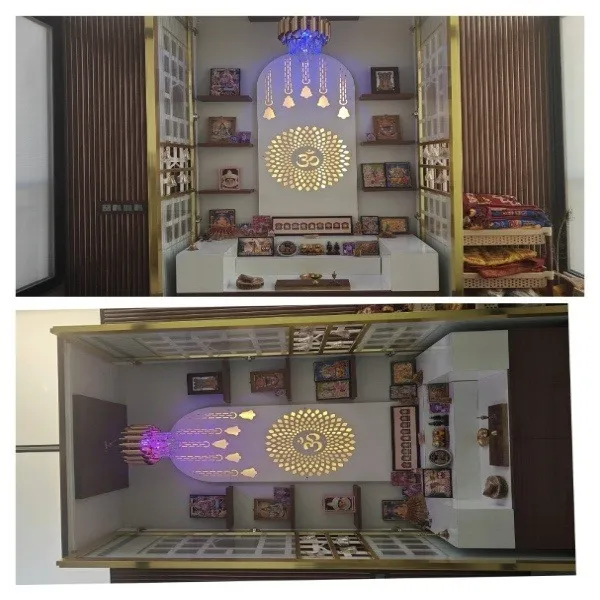 Trending Laminate Home Mandir Designs by Mahadev Modular Kitchens & Interiors.
