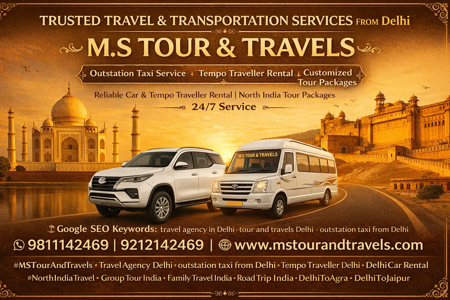 “Delhi–Agra–Jaipur Tour Package 2026 | Trusted Travel Partner – M.S Tour & Travels”