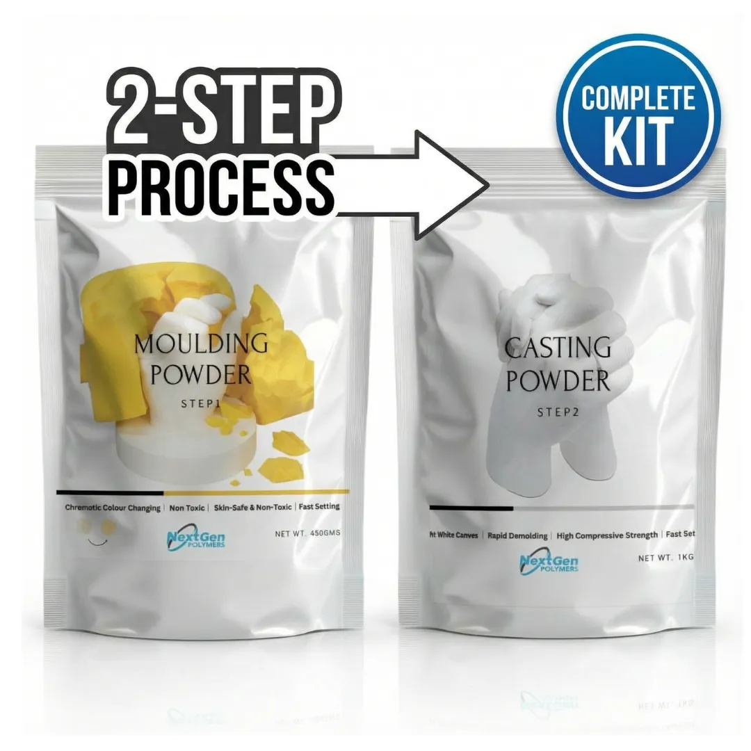 What’s Included: Casting Powder – 1 kg Moulding Powder – 450 g
Complete packing kit for safe storage...
