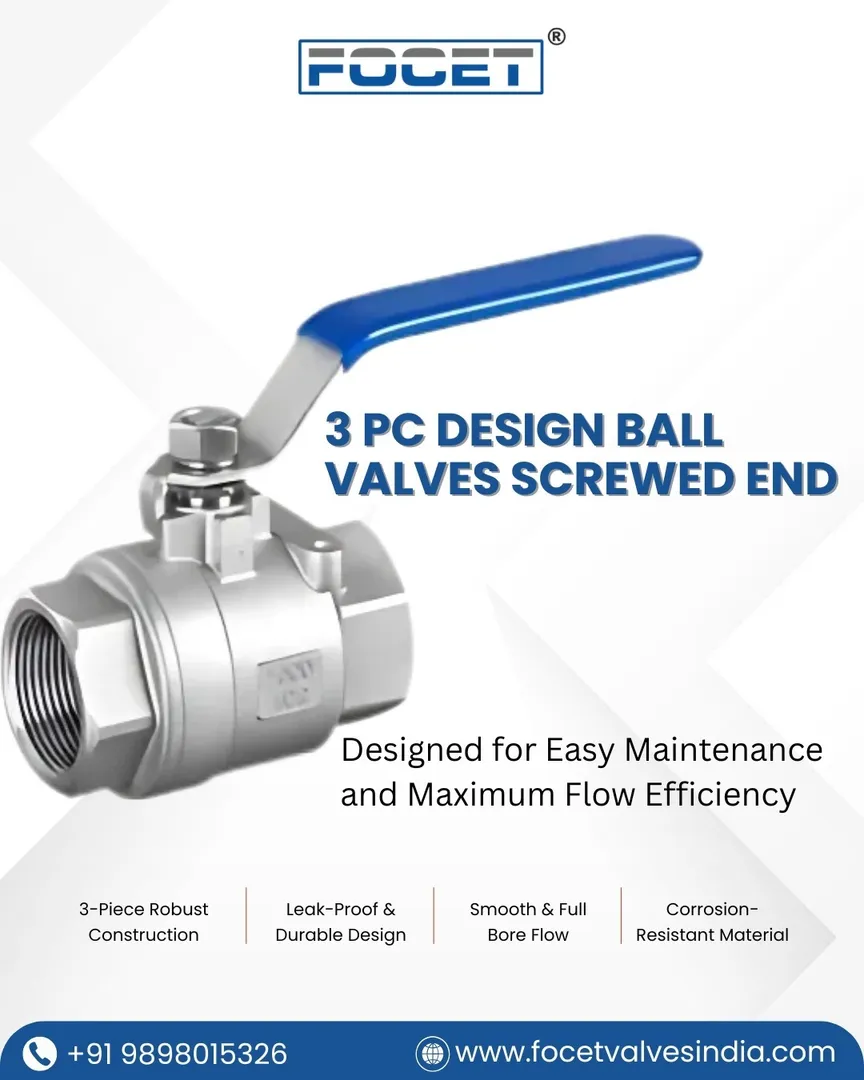Three Piece Ball Valve Manufacturer in India