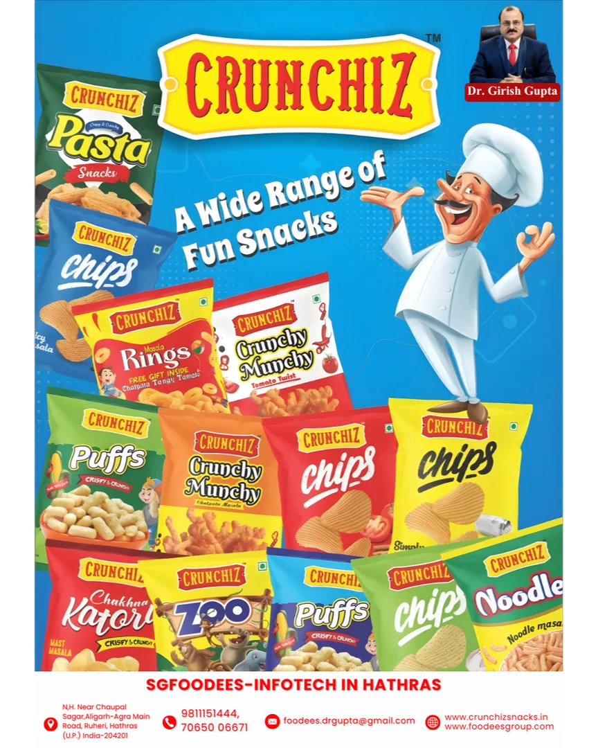 SG Foodees Infotech Presents Crunchiz Snacks – A Complete Range of Crispy & Tasty SnacksSG Foodees I