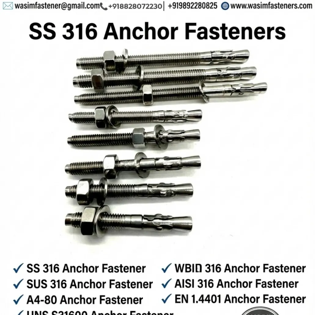 SS 316L Wedge Anchor Bolt Manufacturer & Supplier | Stainless Steel 316L Anchor Bolts Exporter India