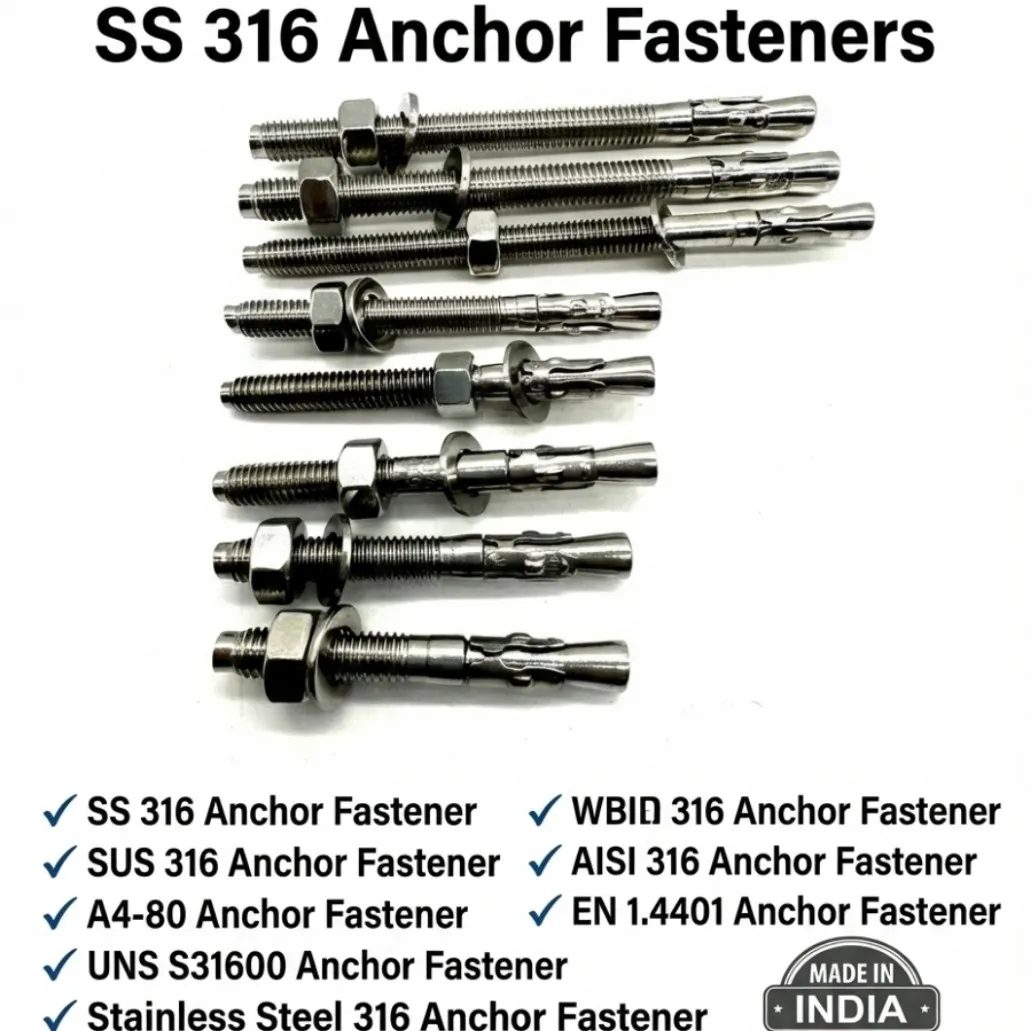 SS 316 Wedge Anchor Bolt Manufacturer & Supplier | Stainless Steel 316 Anchor Bolts Exporter India